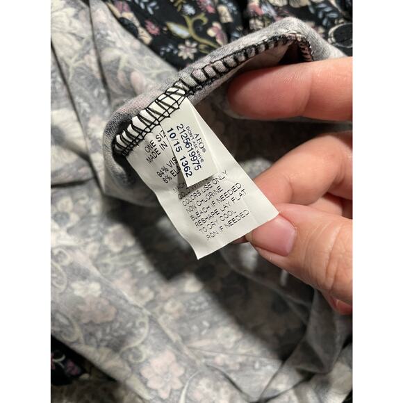 NWT AEO Don't Ask Why Women's Size OS Floral Long Bell Sleeve Mini Dress Black - Picture 4 of 9